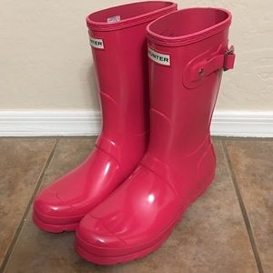 Short pink Hunter Boots